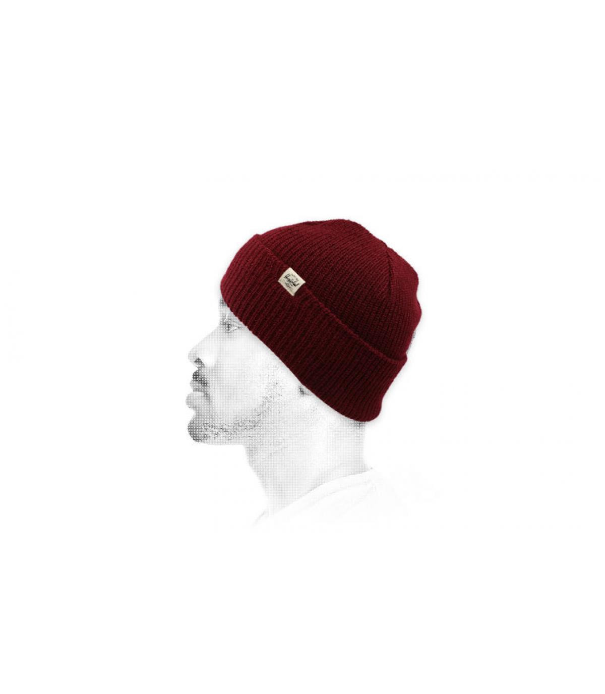 Mütze mit Rand bordeaux Herschel Quartz Windsor Wine Mütze mit Rand bordeaux Herschel Quartz Windsor Wine